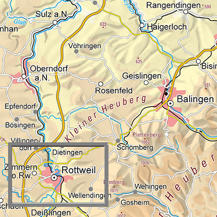 Die Baden-Württemberg Karte, plano