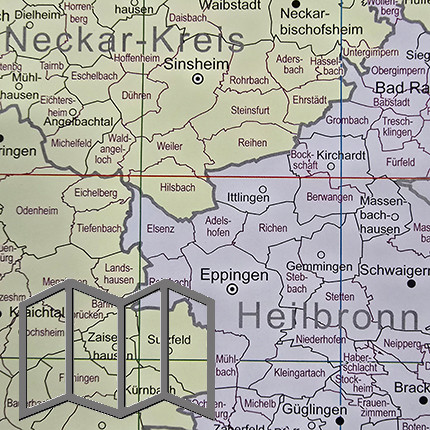 Gemarkungs­übersichts­karte 1:350 000, gefaltet