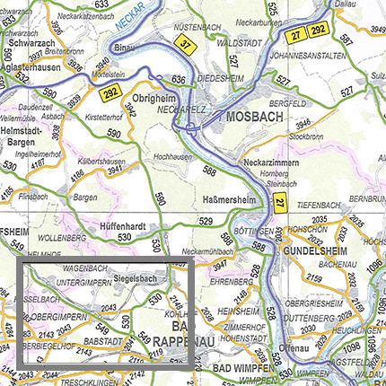 Amtliche Straßenkarte 1:200 000, plano