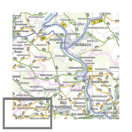 Amtliche Straßenkarte 1:200&nbsp;000, plano