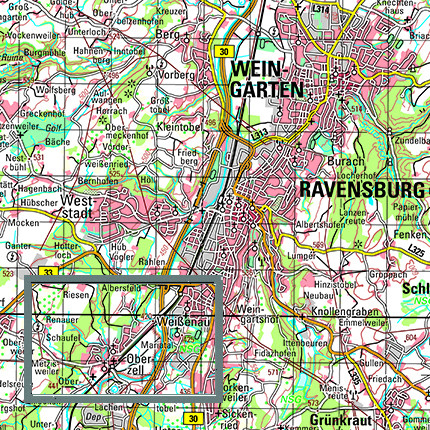 Topographische Karten 1:100 000, plano