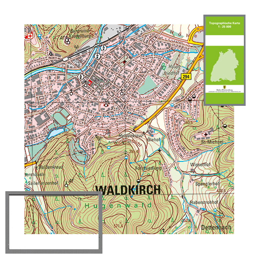 Topographische Karten 1:25&nbsp;000, plano