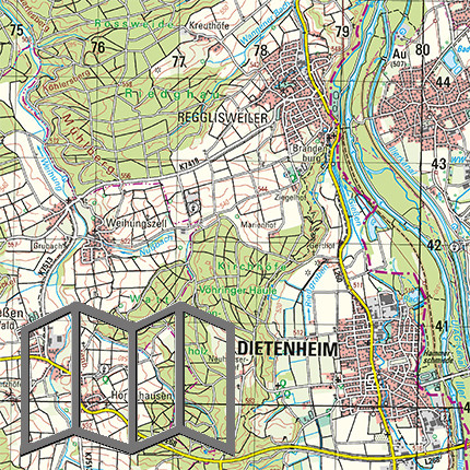 Topographische Karten 1:50 000, gefaltet