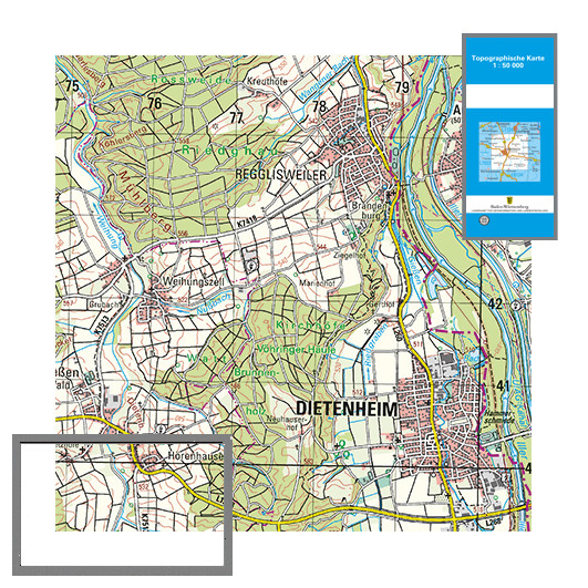 Topographische Karten 1:50&nbsp;000, plano