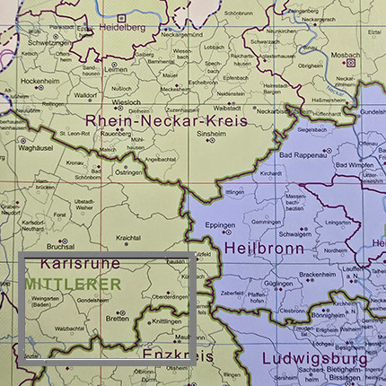 Verwaltungs­gliederungs­karte 1:350 000, plano