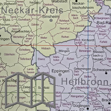 Gemarkungs­übersichts­karte 1:350 000, gefaltet