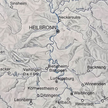 Reliefkarte Baden-Württemberg 1:1 000 000